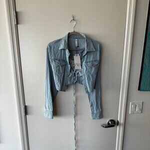 Zara Denim Crop Top | Size M